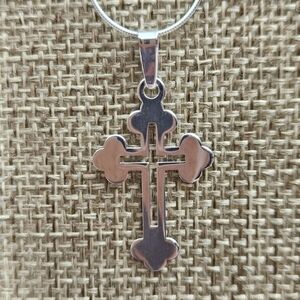 52. 925 Sterling Silver Cross Pendant. Necklace NOT Included.